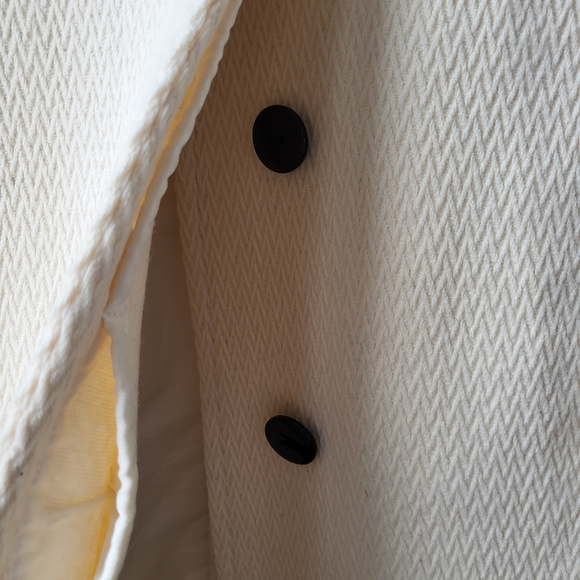 Soia & Kyo Knee length large collar button closure cream textured wool coat Sz M - Picture 11 of 16